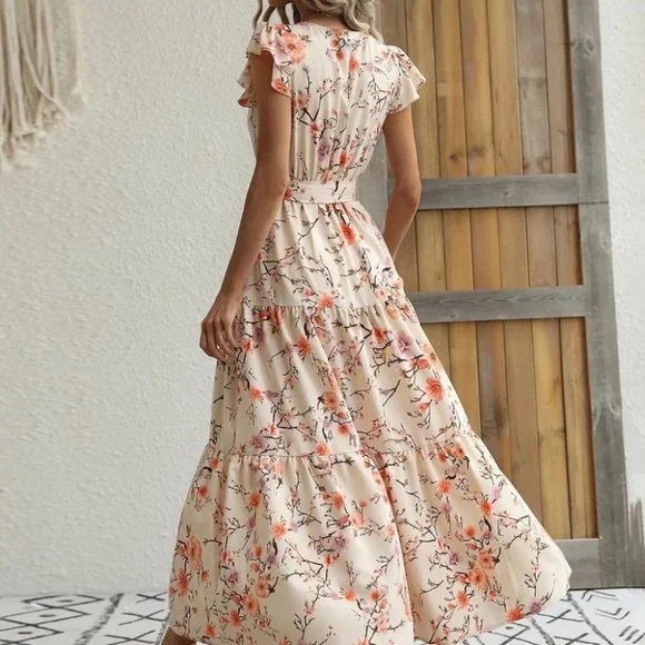 Multicolor boho floral  Womens Dress - Picture 5 of 5